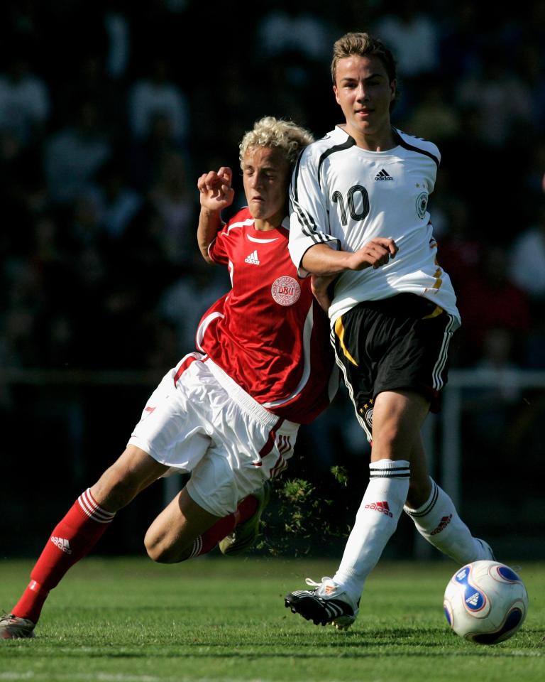  Mario Gotze in action during an under-16 international with Denmark in 2007