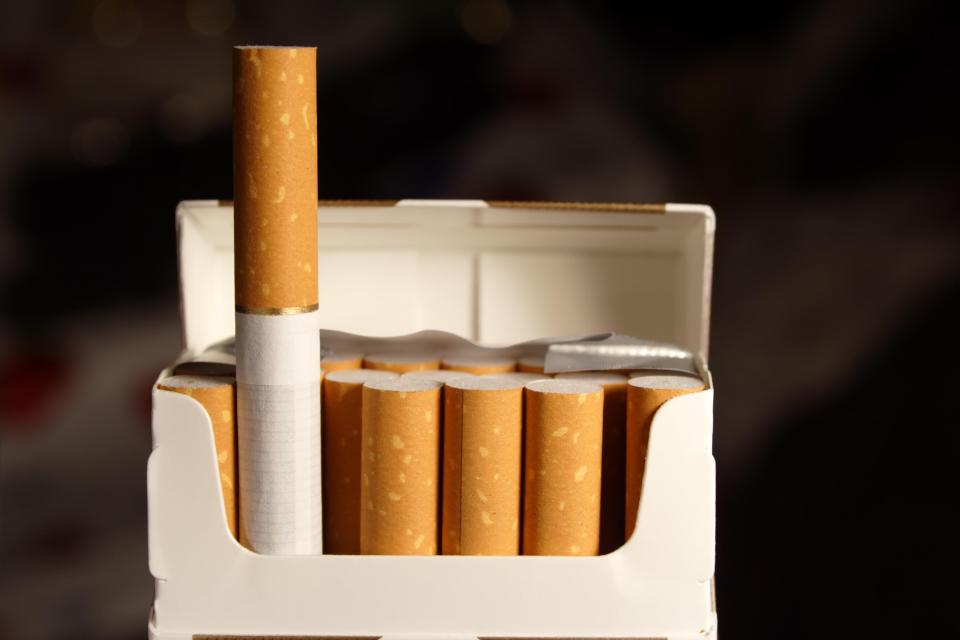  The price of a 20 pack of cigarettes will cost 35p more from 6pm tonight