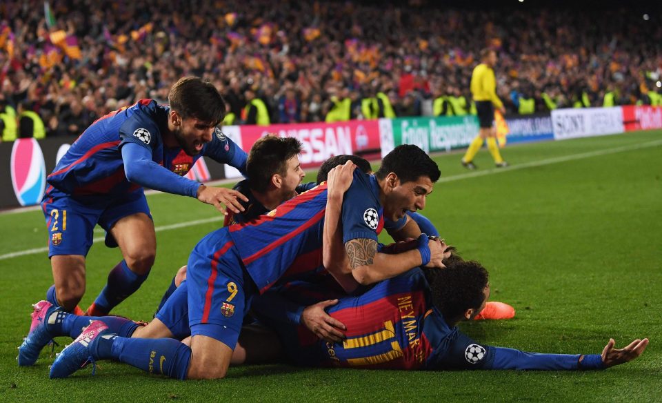  Wild scenes followed at full-time after Sergi Roberto's late winner