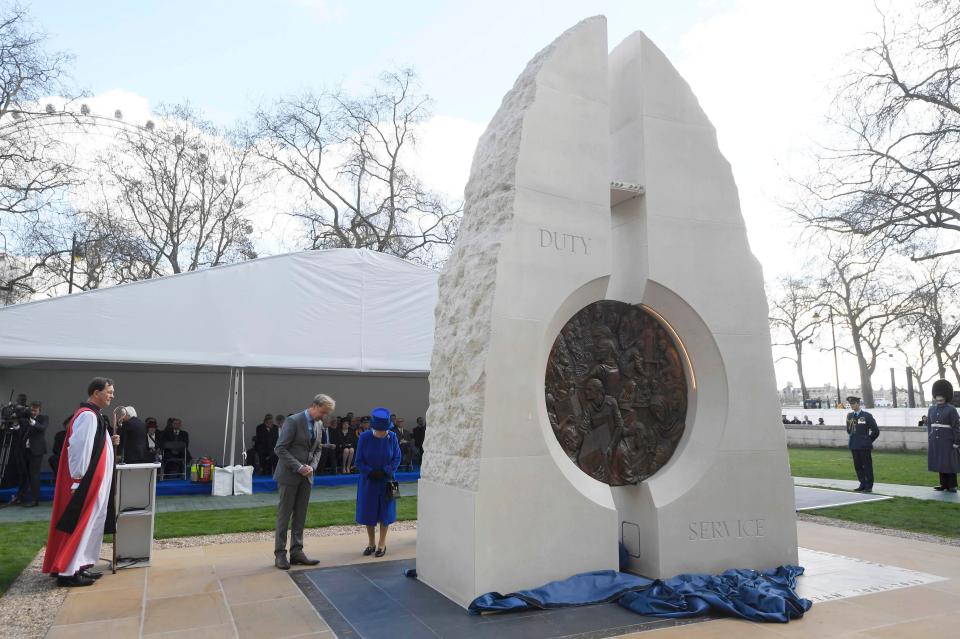  The Queen was on Horesguards Parade to unveil the new memorial to the armed services