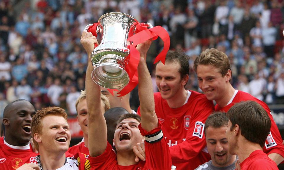  Steven Gerrard inspired Liverpool to a stunning FA Cup final win over West Ham in 2006