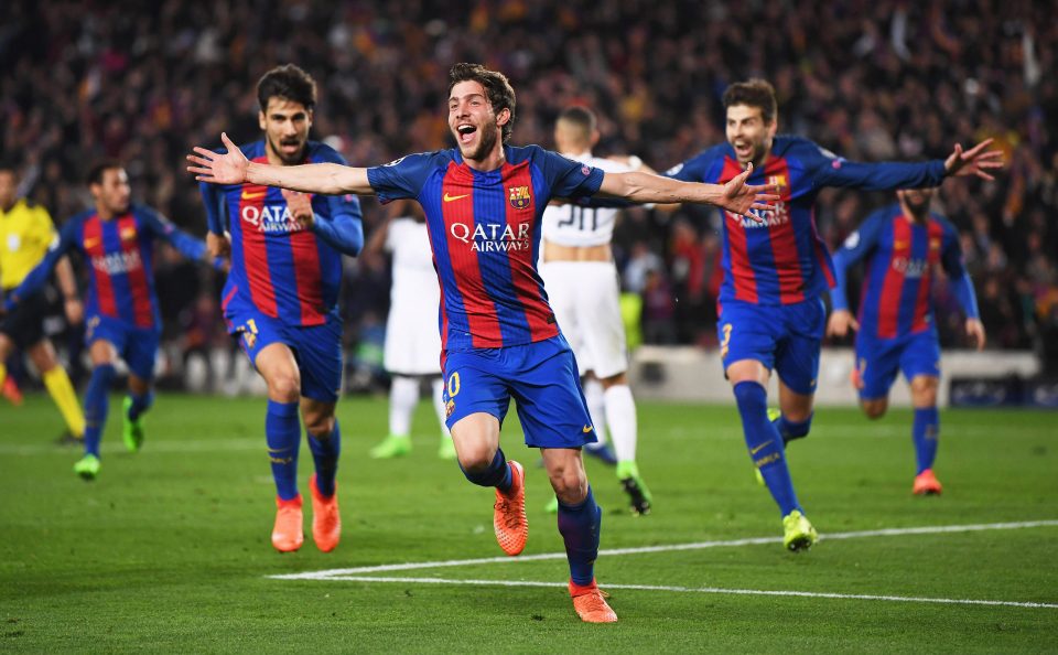  Sergi Roberto celebrates his 95th minute winner