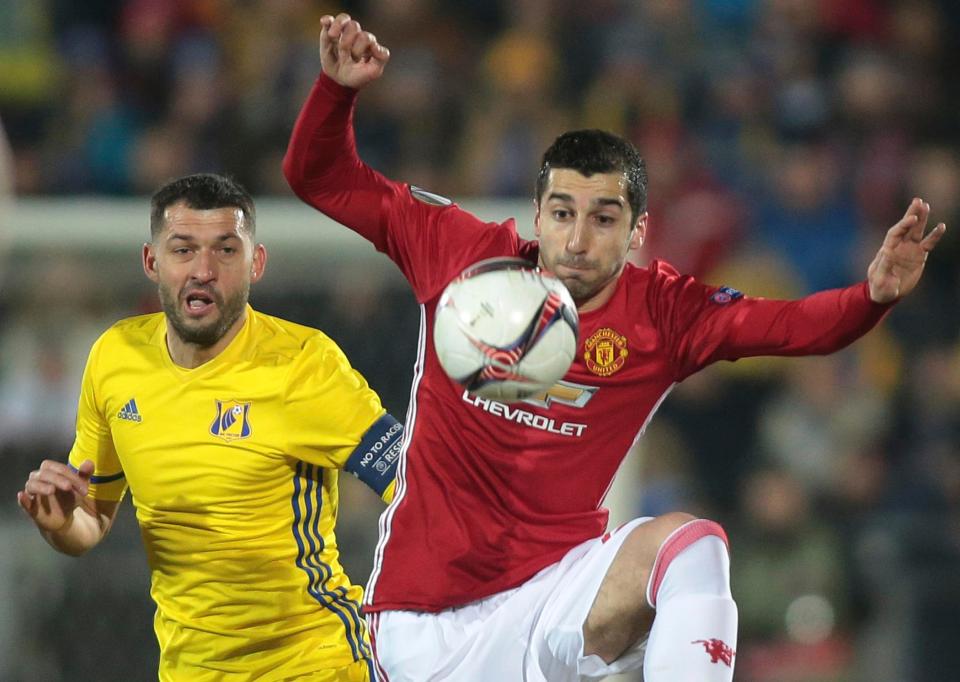  Henrikh Mkhitaryan scored as United secured a vital away goal