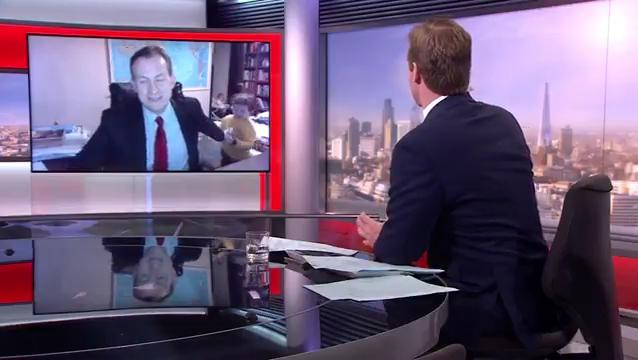  He was speaking live on BBC News about South Korea when the interview descended into chaos