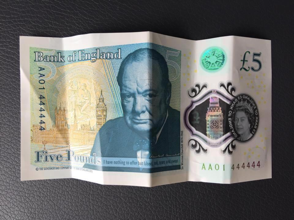  Crumpled, but still worth thousands ... the £5 note sold for £60,100