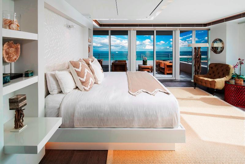 The villa's location on Miami Beach offers unobstructed ocean views