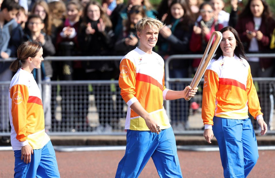  Victoria Pendleton, Cody Simpson and Anna Meares carry the baton at the launch of The Queen's Baton Relay for next year's Commonwealth Games