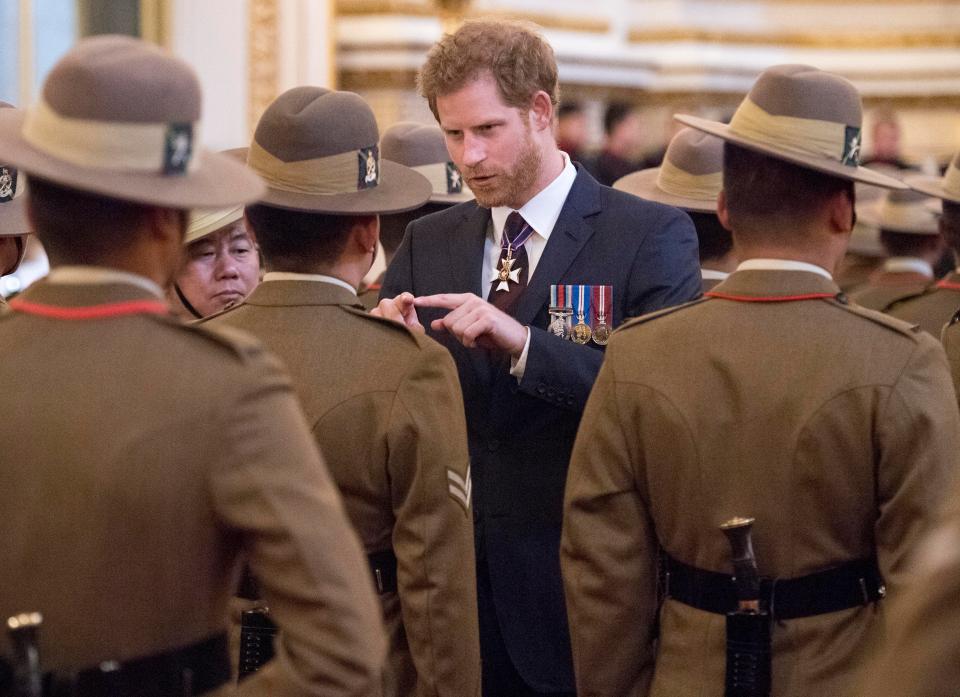  Prince Harry talking to the 2nd Battalion the Royal Gurkha Rifles in December