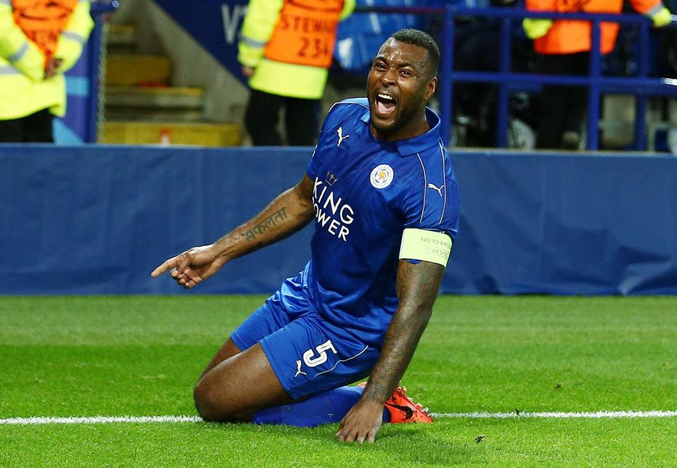  Wes Morgan's goal helped the Foxes to a stunning victory over Sevilla