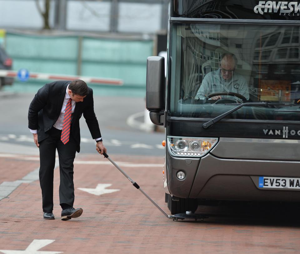  Security checks were in full swing ahead of Manchester United's European clash