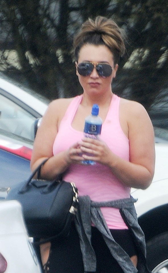 Lauren Goodger looked glum as she left a gym on Thursday