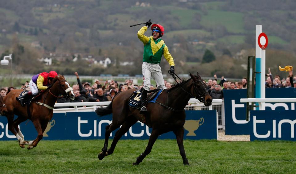  Robbie Power celebrates with the crowd as Sizing John clinches the Gold Cup