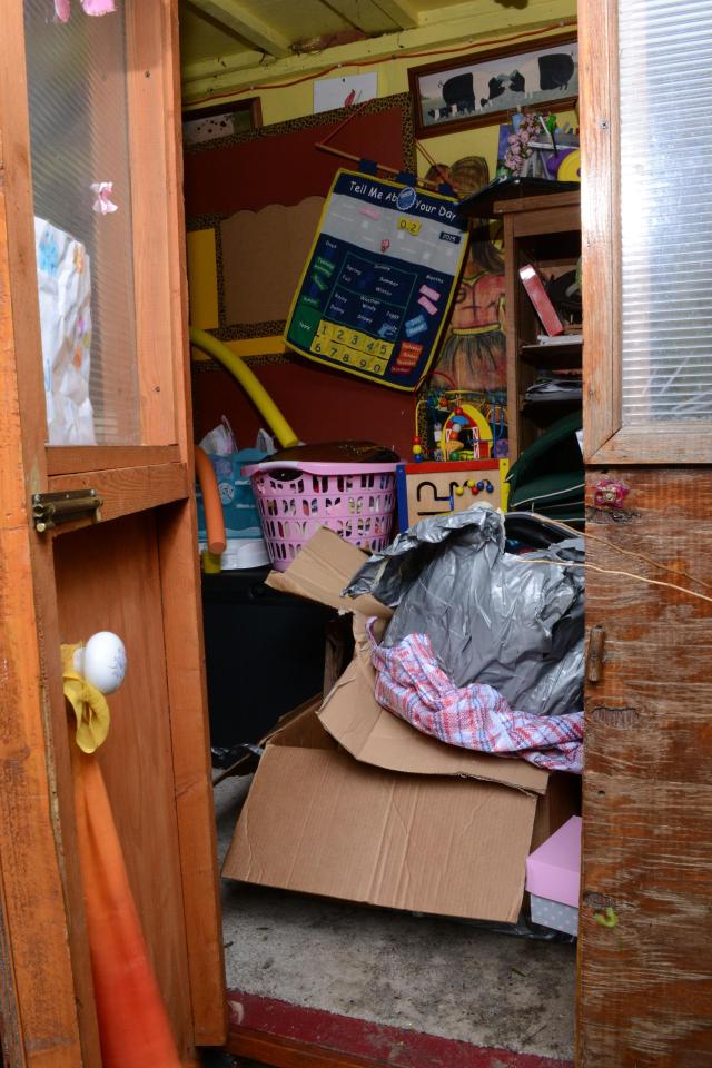  This is where baby Kyzer's skeletal remains were found - inside a bin liner which had laid in a shed for a decade