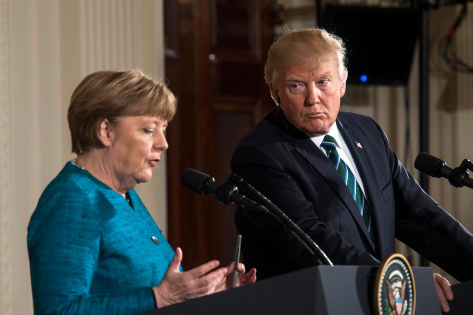  Donald Trump had a frank meeting with Angela Merkel yesterday