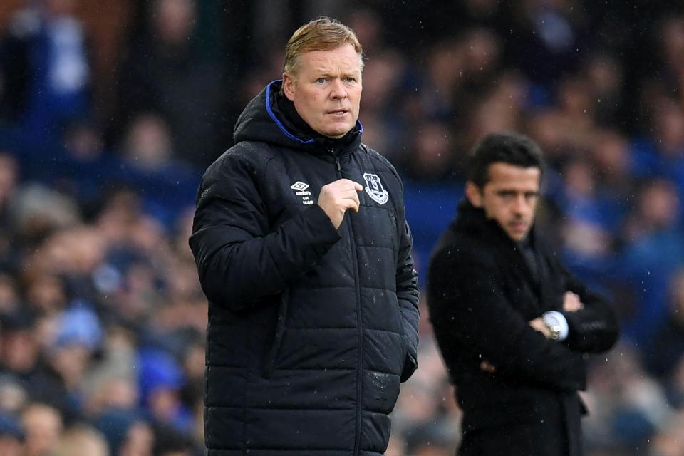  Everton boss Ronald Koeman is on Barcelona's four-man shortlist