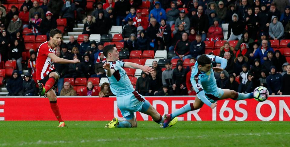  Sunderland's Fabio Borini shoots at goal