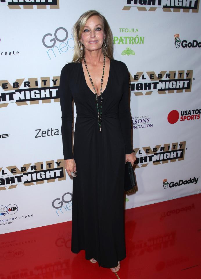  Her fellow actress Bo Derek also rocked a low-cut gown