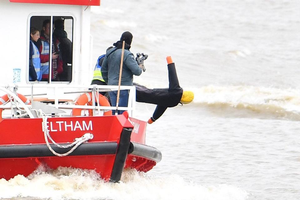  A "dummy" body then fell into the river to test search and rescue teams