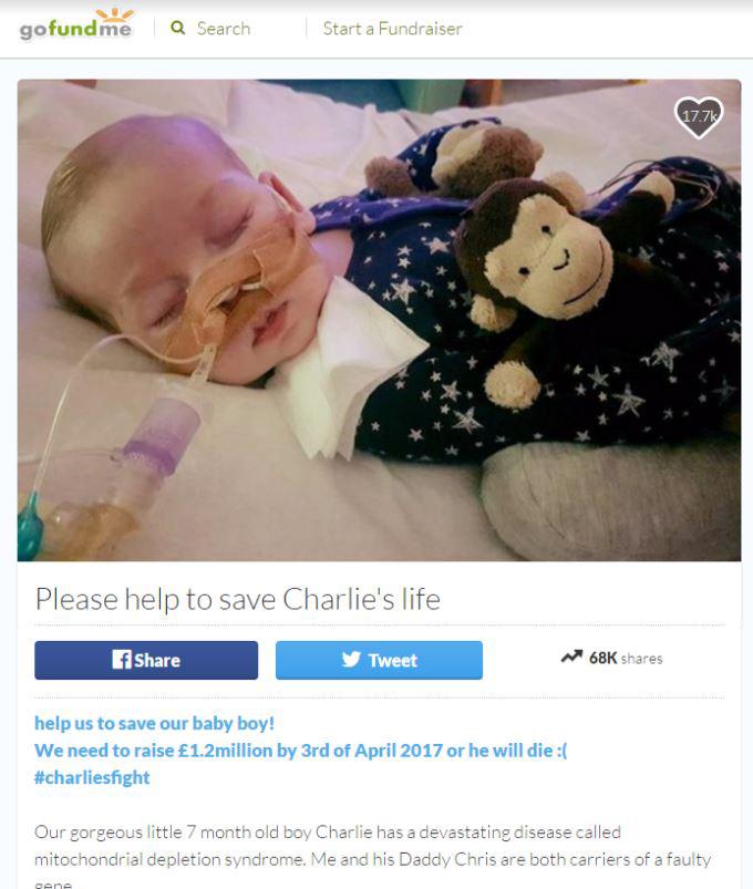  Charlie Gard's parents have raised £1.2million just hours before the deadline