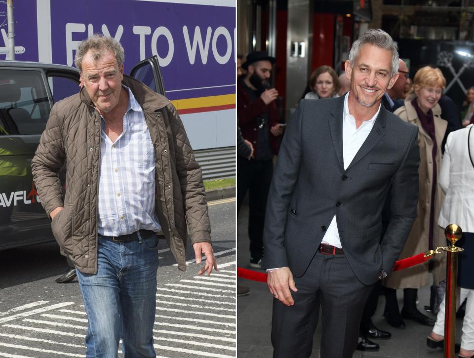  Middle-age spread: Jeremy Clarkson's rotund shape adds years whereas slim Gary Lineker stays looking young