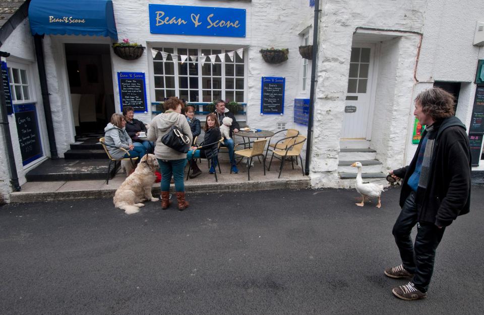  Locals are more used to seeing dogs on leads than geese and Nick and Sasha get lots of attention on their walks