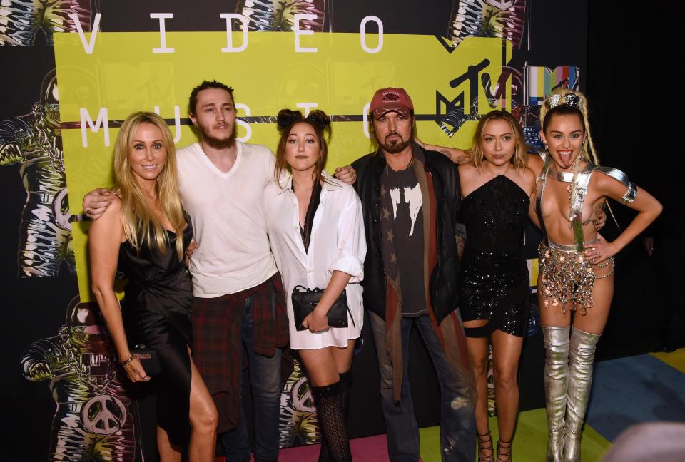  The Cyrus family: mum Tish, brother Braison, Noah, dad Billy Ray, sisters Brandi and Miley