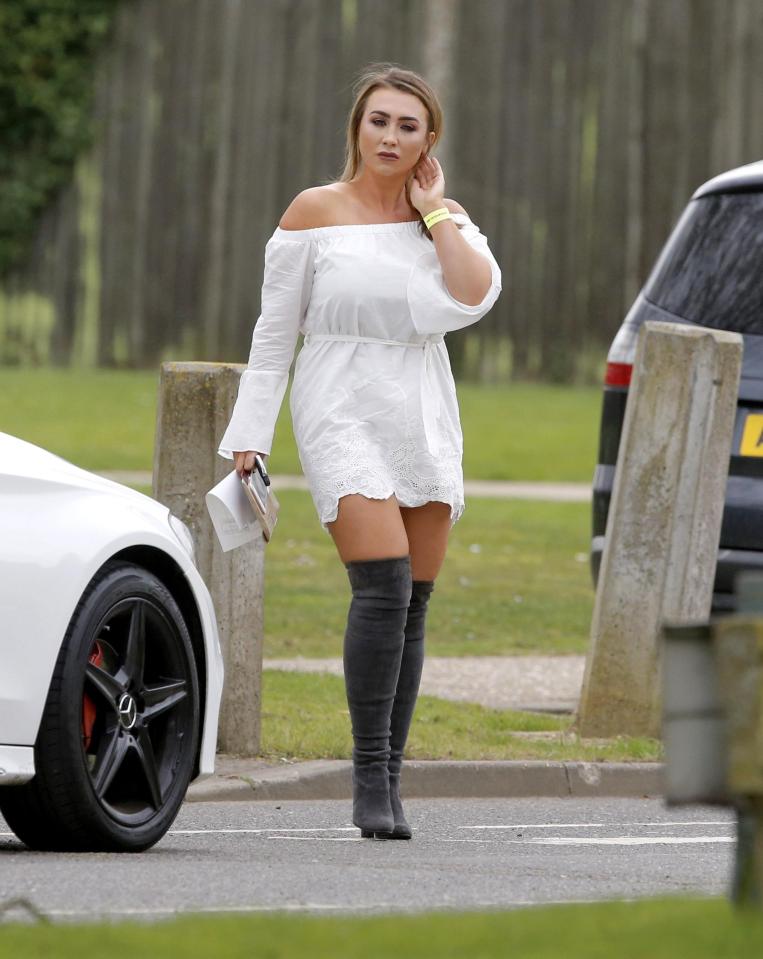  Lauren towered in thigh-high boots for the visit