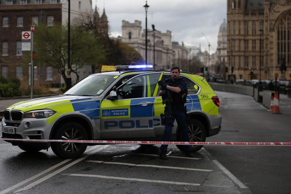  Cops sealed off the area around Parliament yesterday