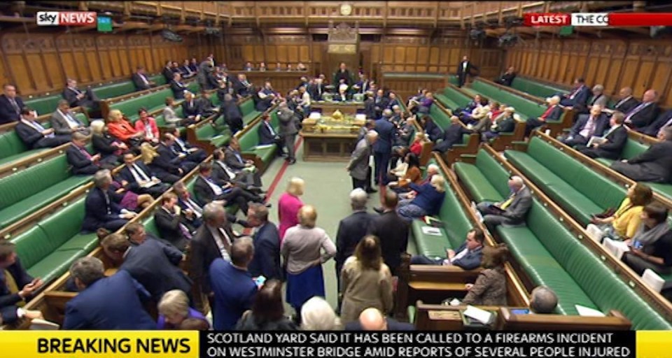 This is the moment MPs were told of the terror attack at Parliament