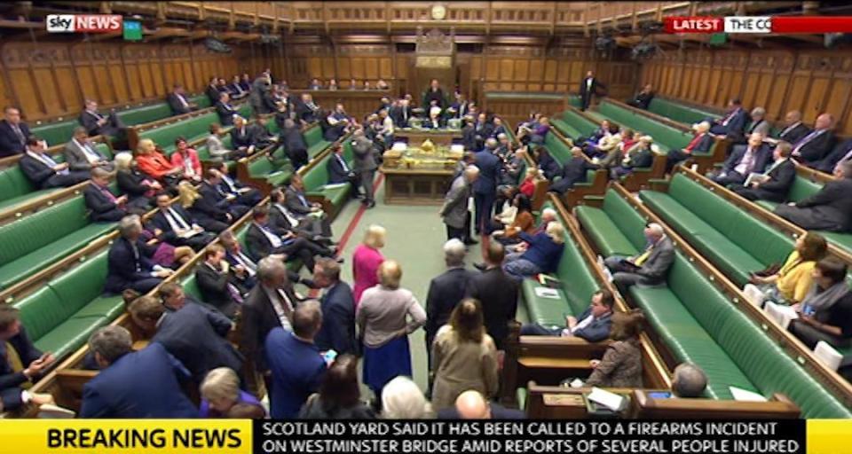  This is the moment MPs were told of the terror attack at Parliament