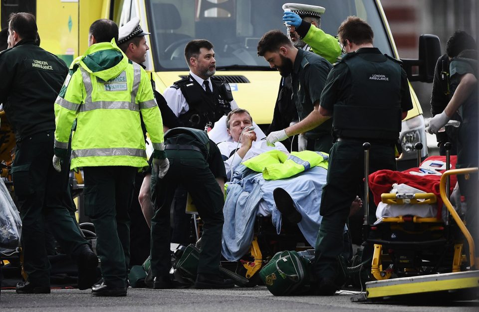  A witness told The Sun Online they saw a person flung into the Thames during the attack