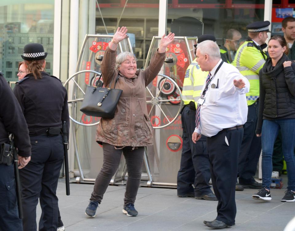  Free to leave ... one woman was ecstatic after officials gave the all-clear for tourists to disembark ride