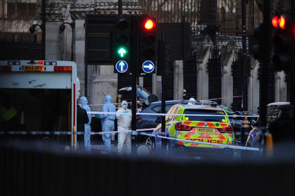  Police flocked to the scene in Westminster