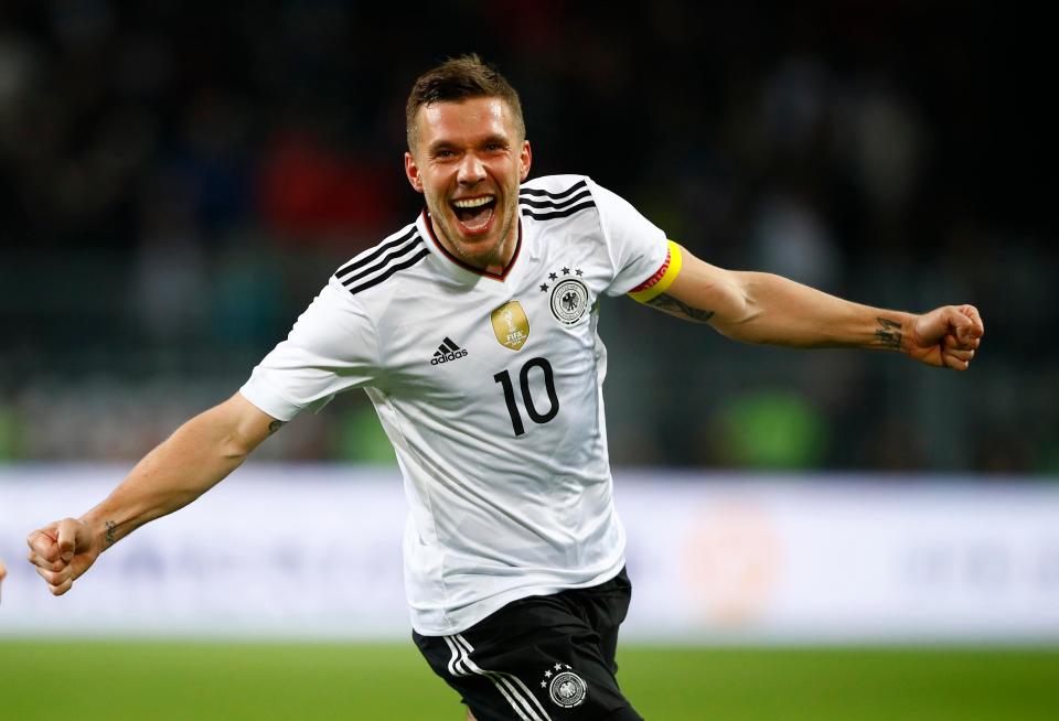 Lukas Podolski scored a stunning goal to send England to defeat