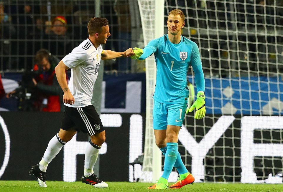 Even Joe Hart congratulated Lukas Podolski for his stunning goal