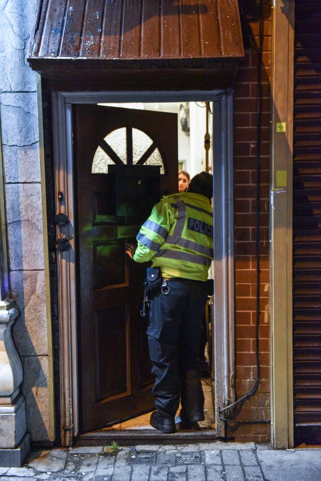  Police pictured during the raids in a suburb of Birmingham last night following on from the London terror attack