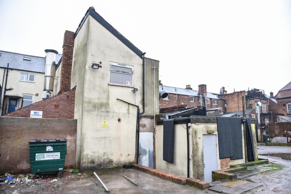  The rear of the property on Hagley Road in Birmingham which was raided by counter terrorism police officers late on Wednesday evening