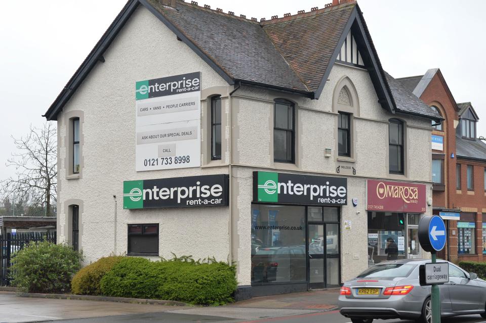  The Enterprise car rental shop on the Stratford Road in Solihull where the car involved in the attack is believed to have been rented from