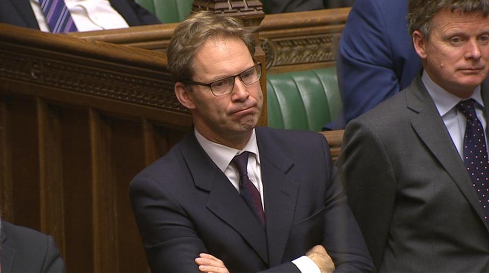  MP Tobias Ellwood, who tried to save the police officer's life, sits in Parliament on Thursday morning