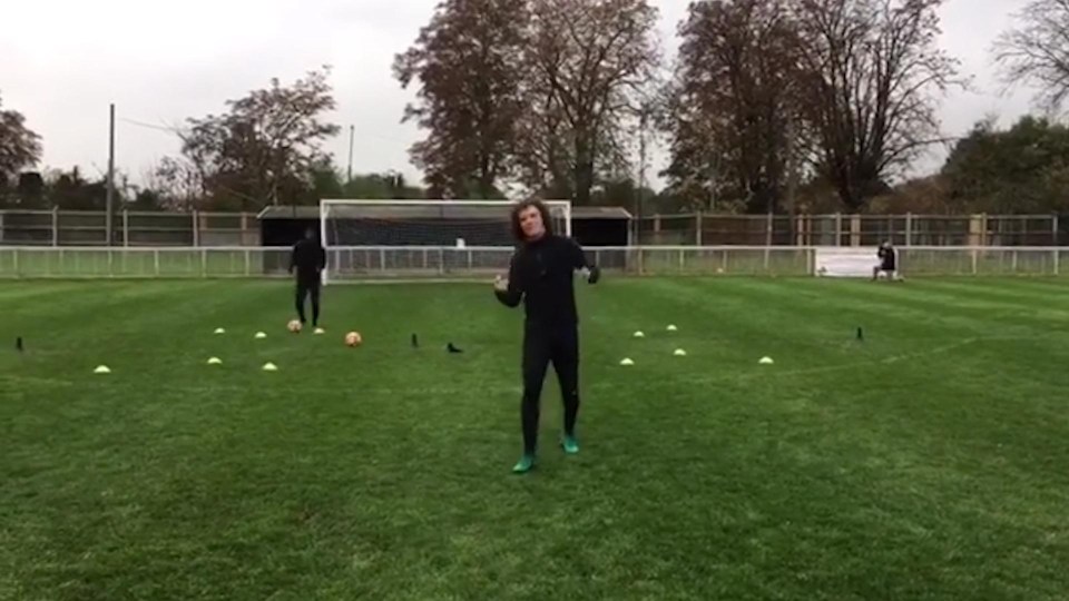 After scoring David Luiz pointed to the camera and did a little dance