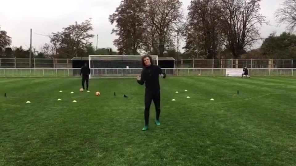  After scoring David Luiz pointed to the camera and did a little dance