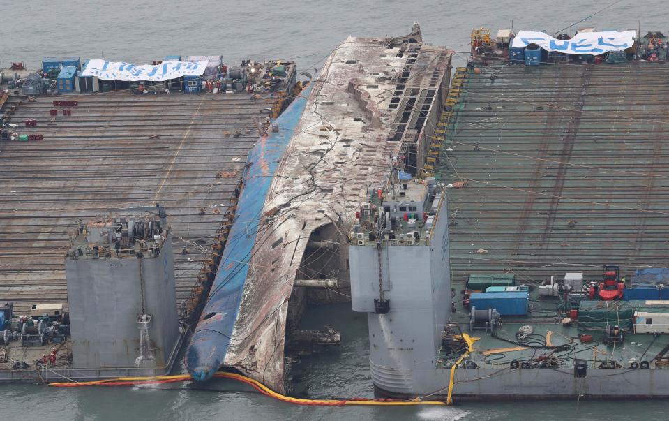  Over 300 people were killed when the ship sank because of bad weather, overloaded cargo and crew incompetence