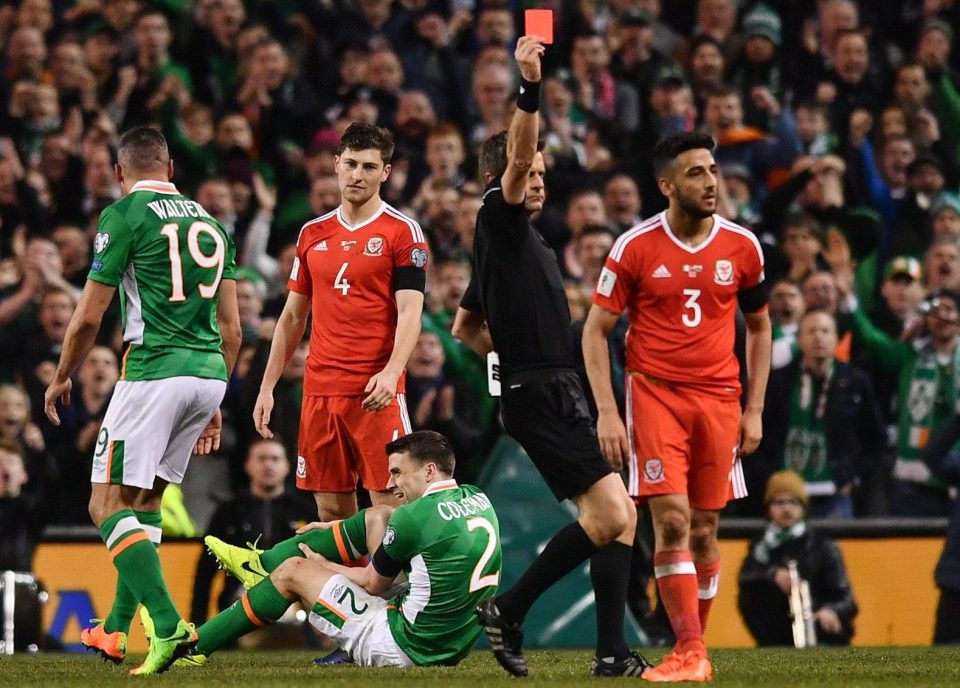  Neil Taylor was unsurprisingly shown a straight red card for the horror tackle at Seamus Coleman, but he has since called the Everton man