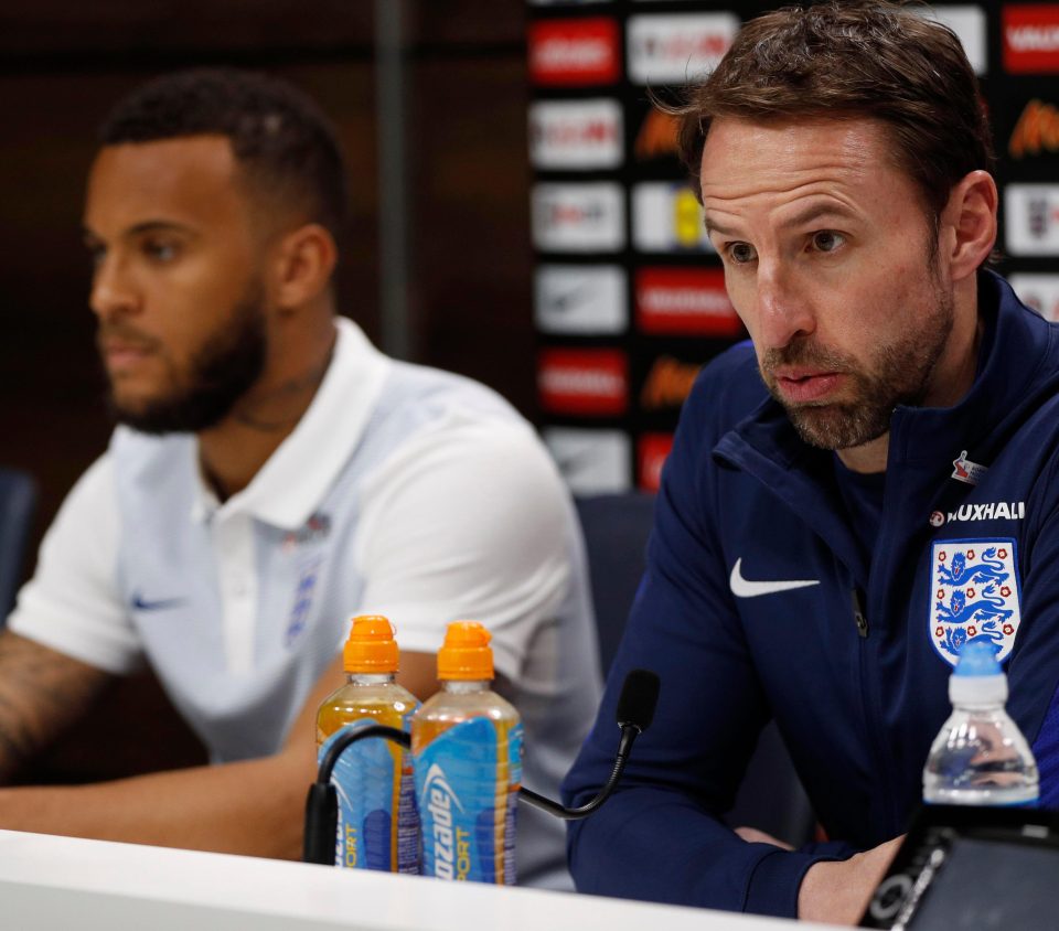  Facing the media with England boss Gareth Southgate