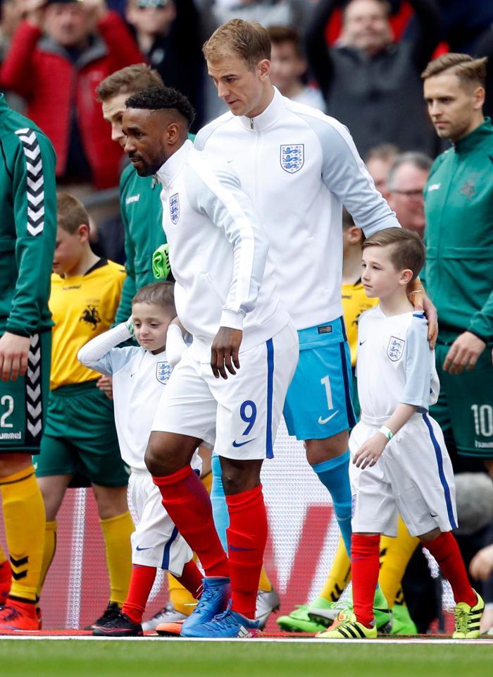  The noise got too much for Bradley Lowery and he had to cover his ears while walking out