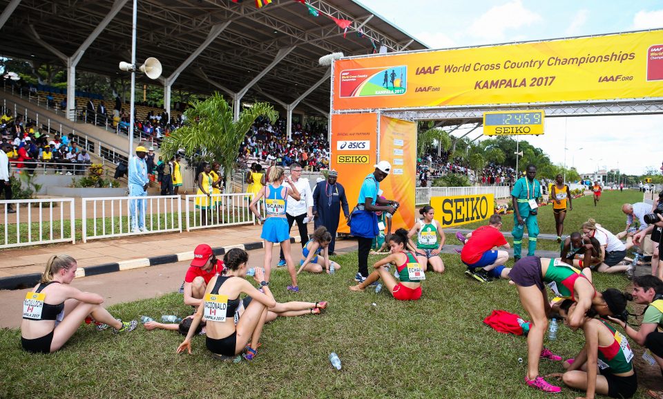  Chaotic scenes at the finishing line in Kampala, Uganda