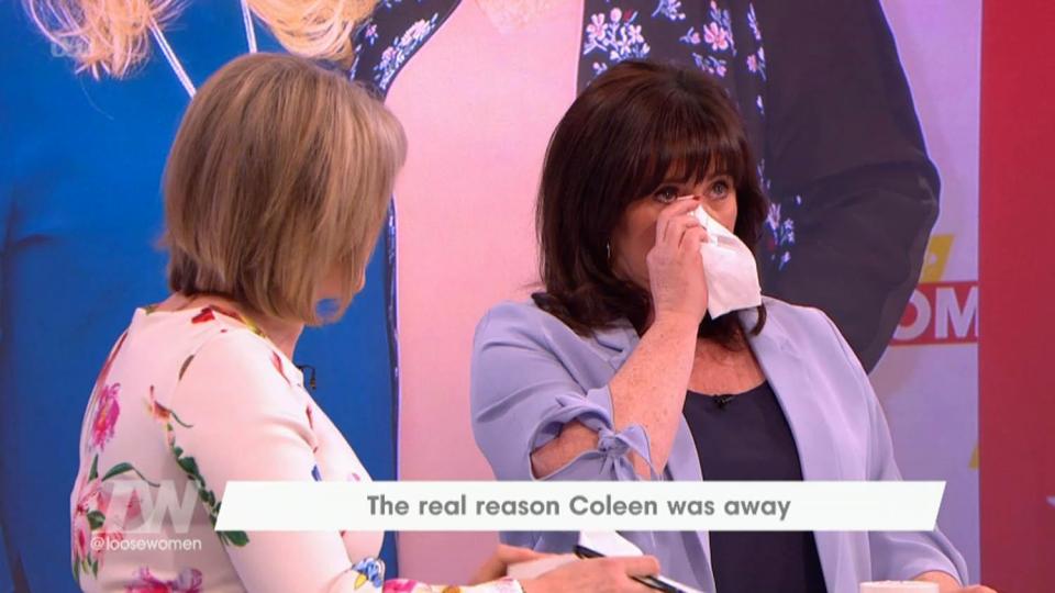  Coleen tried to hold back the tears as she opened up to her fellow panellists