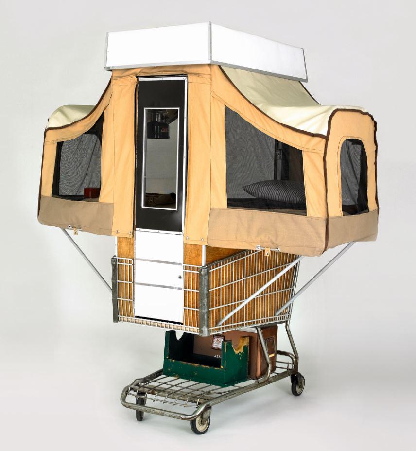 The Camper Kart by Kevin Cyr was fashioned from a normal steel shopping trolley 