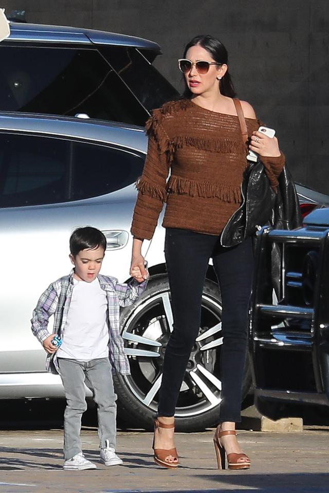  Little Eric Cowell looked the spitting image of dad Simon on a stroll with mum Lauren Silverman