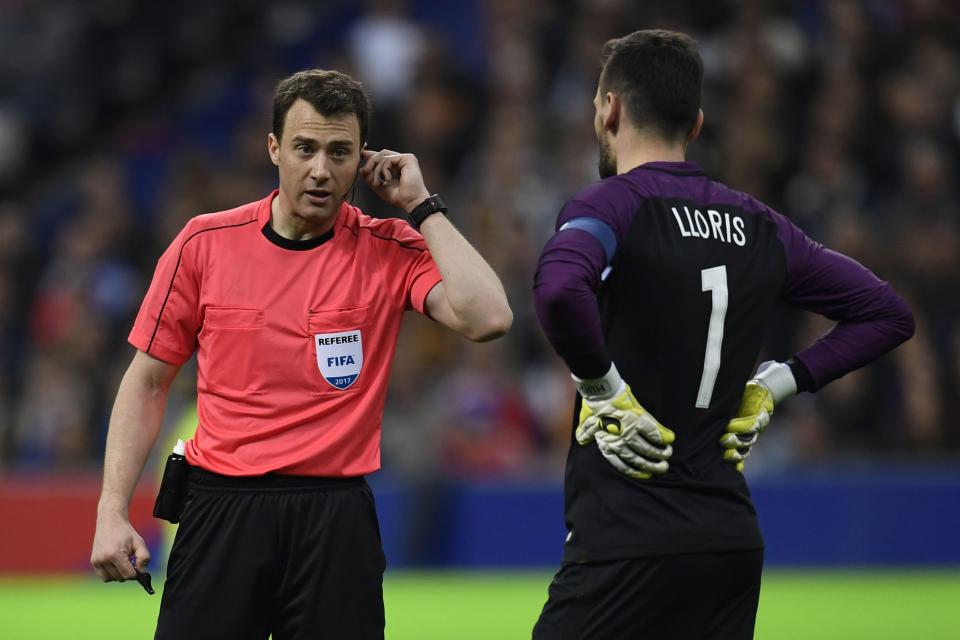  German referee Felix Zwayer had a busy night listening to his earpiece for the correct decisions